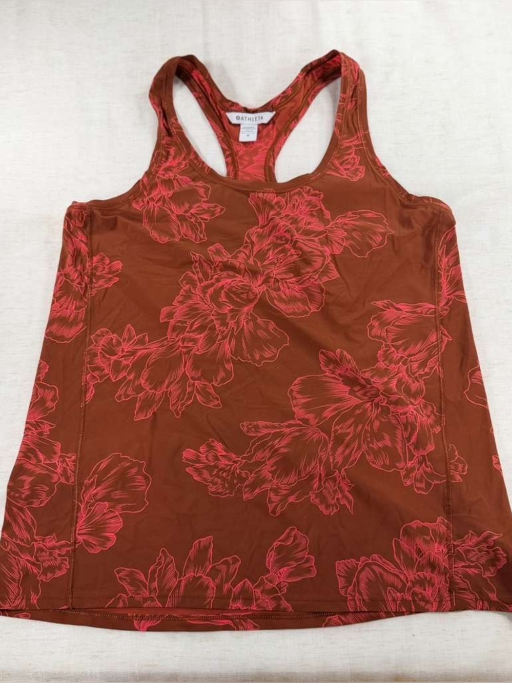 Athleta Women's Rust Floral Racerback Tank Top Floral